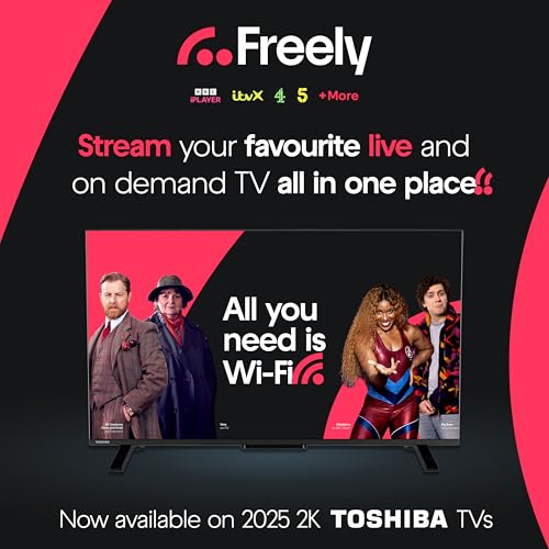 Toshiba 40" LV2553DB Full HD Smart VIDAA TV, HDR, Freely, Disney plus, Prime Video, Netflix, Dolby Audio, Works with Alexa, Works with Google Assistant, VIDAA Voice 2025