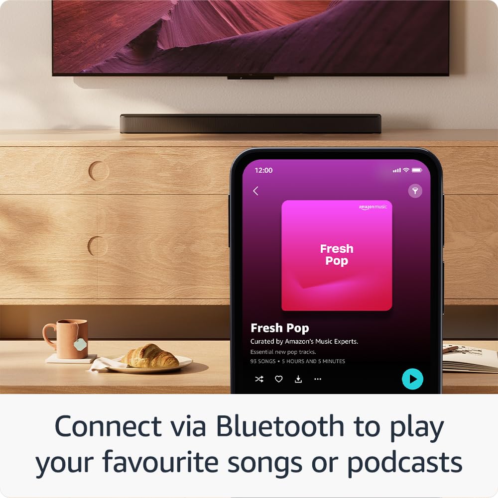 Amazon Fire TV Soundbar Plus, 3.1 channel, all-in-one design, Dolby Atmos, DTS:X, clear dialogue, 2024 release