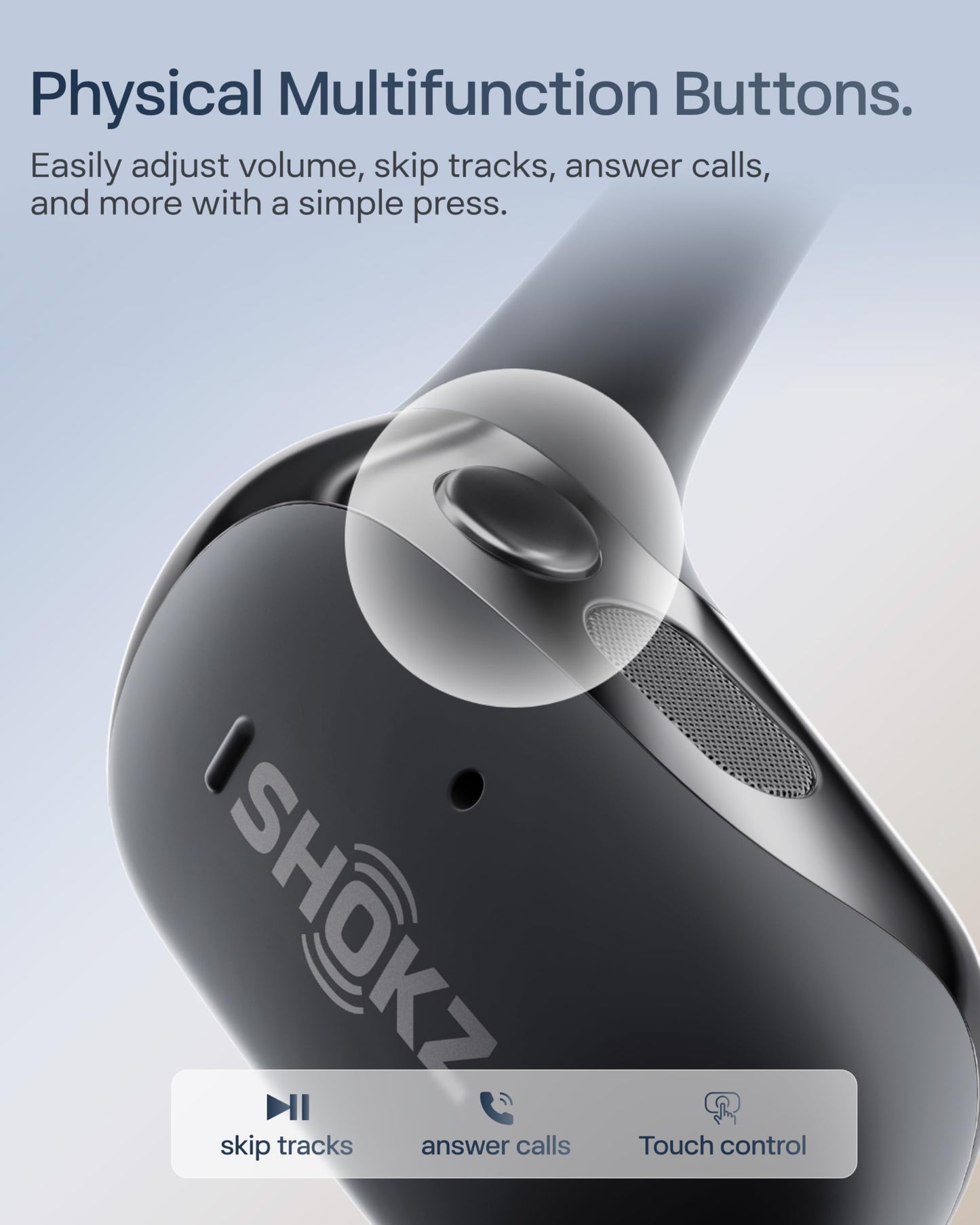 SHOKZ OpenFit 2+ Open-Ear Headphones,Wireless Bluetooth Headset, Dolby Audio Enabled, Comfortable Earbuds with Soft Hooks, 48H Playtime, IP55 Water-Resistant, USB-C & Wireless Fast Charging, Black