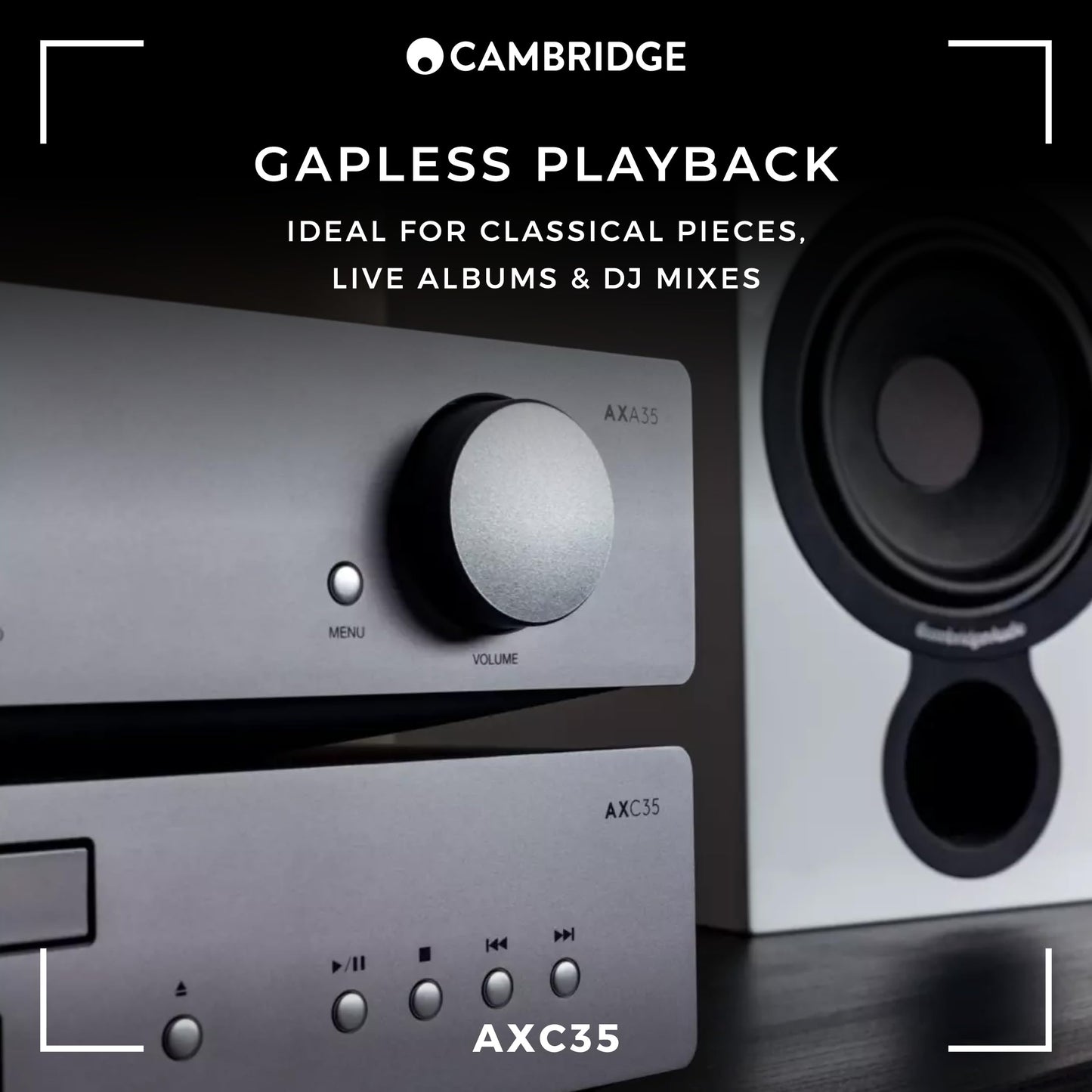 Cambridge Audio AXC35 - Separate CD Player for HiFi System Featuring Gapless Playback and Wolfson DAC with Digital Out - Lunar Grey