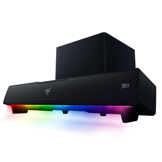 Razer Leviathan V2 - PC Gaming Soundbar with Subwoofer (Multi-driver PC Soundbar and Subwoofer, THX Spatial Audio, Bluetooth 5.2, RGB Chroma, Compact Form Factor) Black