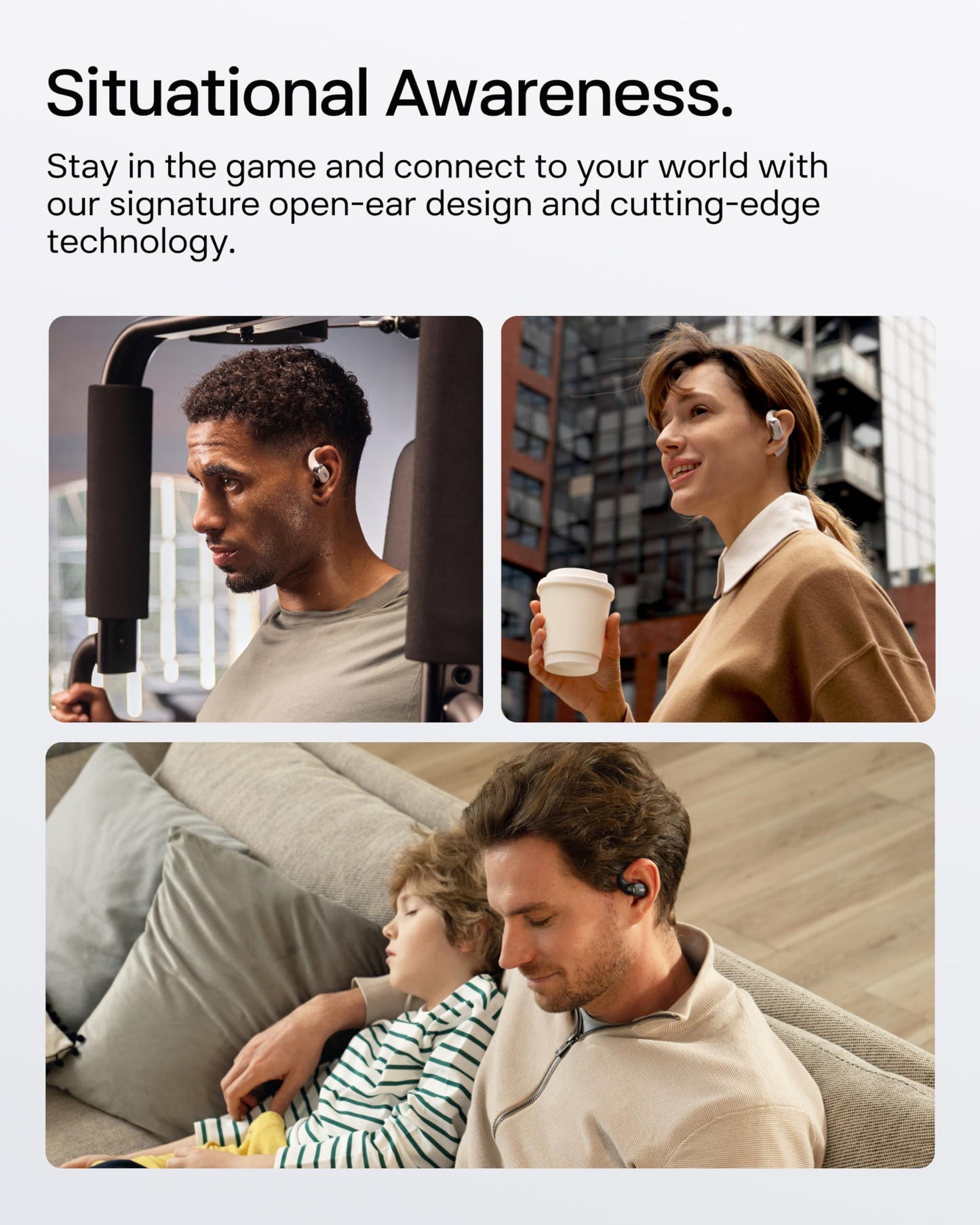 SHOKZ OpenFit 2+ Open-Ear Headphones,Wireless Bluetooth Headset, Dolby Audio Enabled, Comfortable Earbuds with Soft Hooks, 48H Playtime, IP55 Water-Resistant, USB-C & Wireless Fast Charging, Black