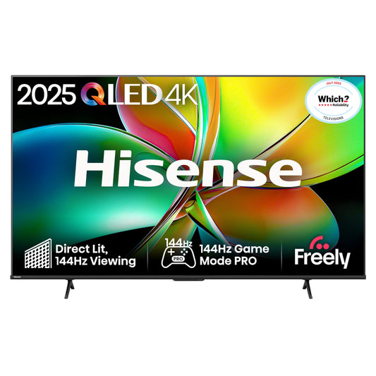 Hisense 65" 65E78QTUK PRO 144Hz QLED Smart AI TV - Hi-View AI Engine, 144Hz Game Mode PRO, Dolby Atmos, Quantum Dot Colour with Freely, Disney +, YouTube, Netflix