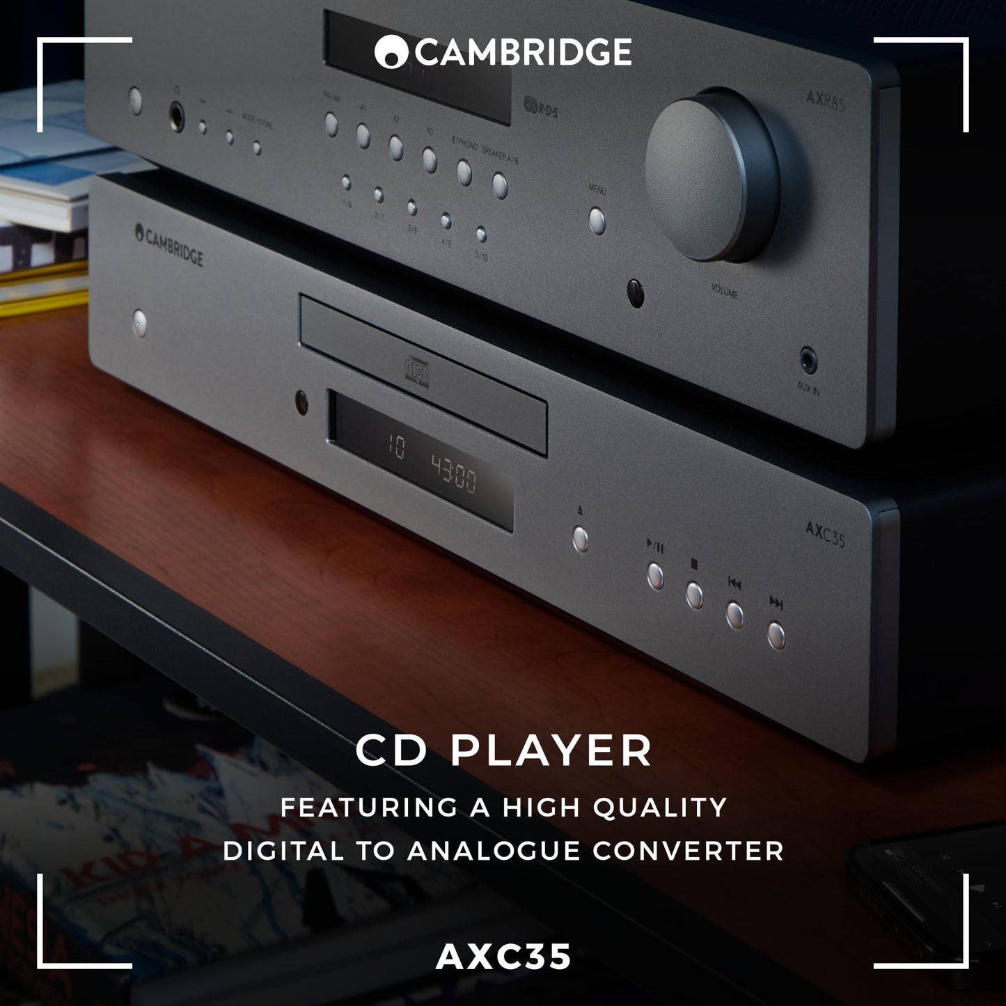 Cambridge Audio AXC35 - Separate CD Player for HiFi System Featuring Gapless Playback and Wolfson DAC with Digital Out - Lunar Grey