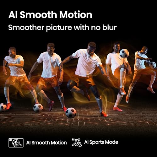 Hisense 55" 55E6QTUK 4K Ultra HD Smart TV AI TV - 4K UHD, Hi-View AI Engine, Precision Colour, AI Smooth Motion, Sports Mode with Freely, Disney +, YouTube, Netflix