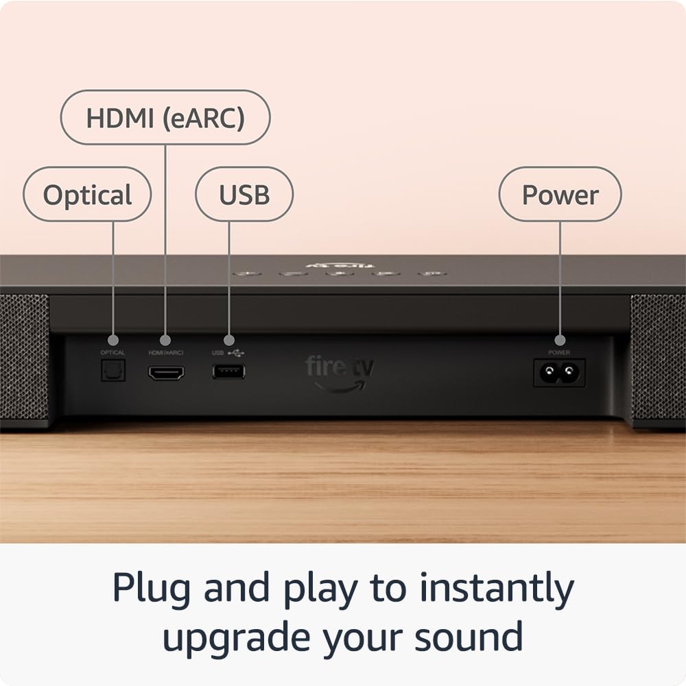 Amazon Fire TV Soundbar Plus, 3.1 channel, all-in-one design, Dolby Atmos, DTS:X, clear dialogue, 2024 release