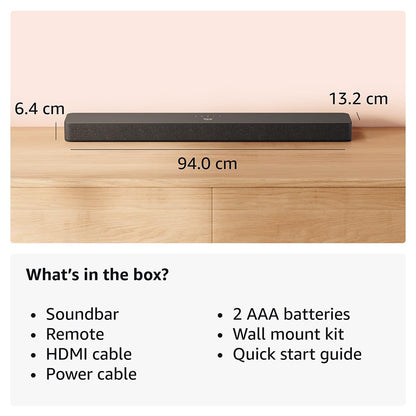 Amazon Fire TV Soundbar Plus, 3.1 channel, all-in-one design, Dolby Atmos, DTS:X, clear dialogue, 2024 release