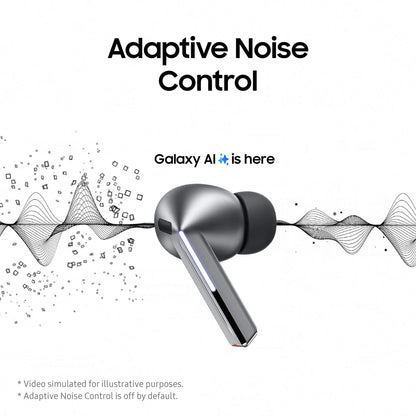 Samsung Galaxy Buds3 Pro Grey with Galaxy AI, Wireless Earbuds, Noise Cancelling, Bluetooth, 360 Audio, Hi-Fi Sound, 2 Year Manufacturer Extended Warranty (UK Version)