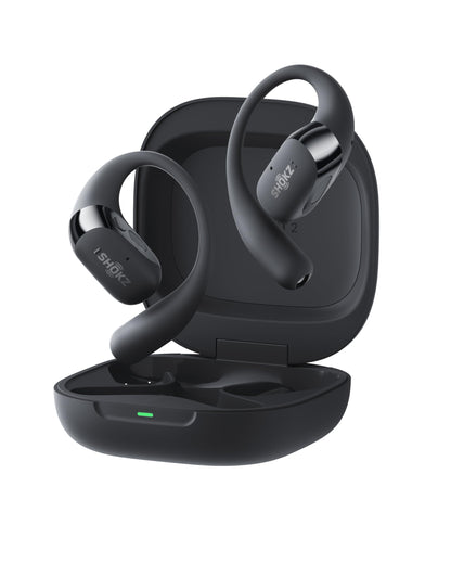 SHOKZ OpenFit 2+ Open-Ear Headphones,Wireless Bluetooth Headset, Dolby Audio Enabled, Comfortable Earbuds with Soft Hooks, 48H Playtime, IP55 Water-Resistant, USB-C & Wireless Fast Charging, Black