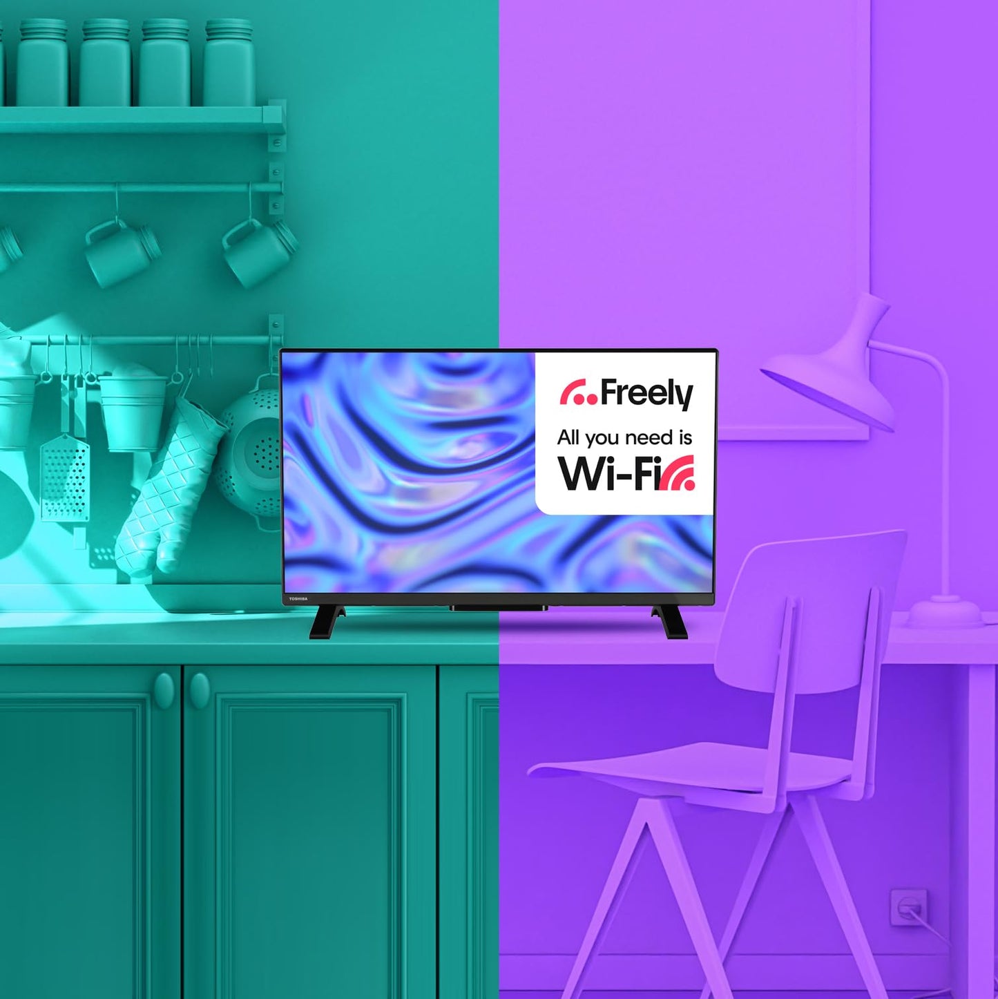 Toshiba 40" LV2553DB Full HD Smart VIDAA TV, HDR, Freely, Disney plus, Prime Video, Netflix, Dolby Audio, Works with Alexa, Works with Google Assistant, VIDAA Voice 2025