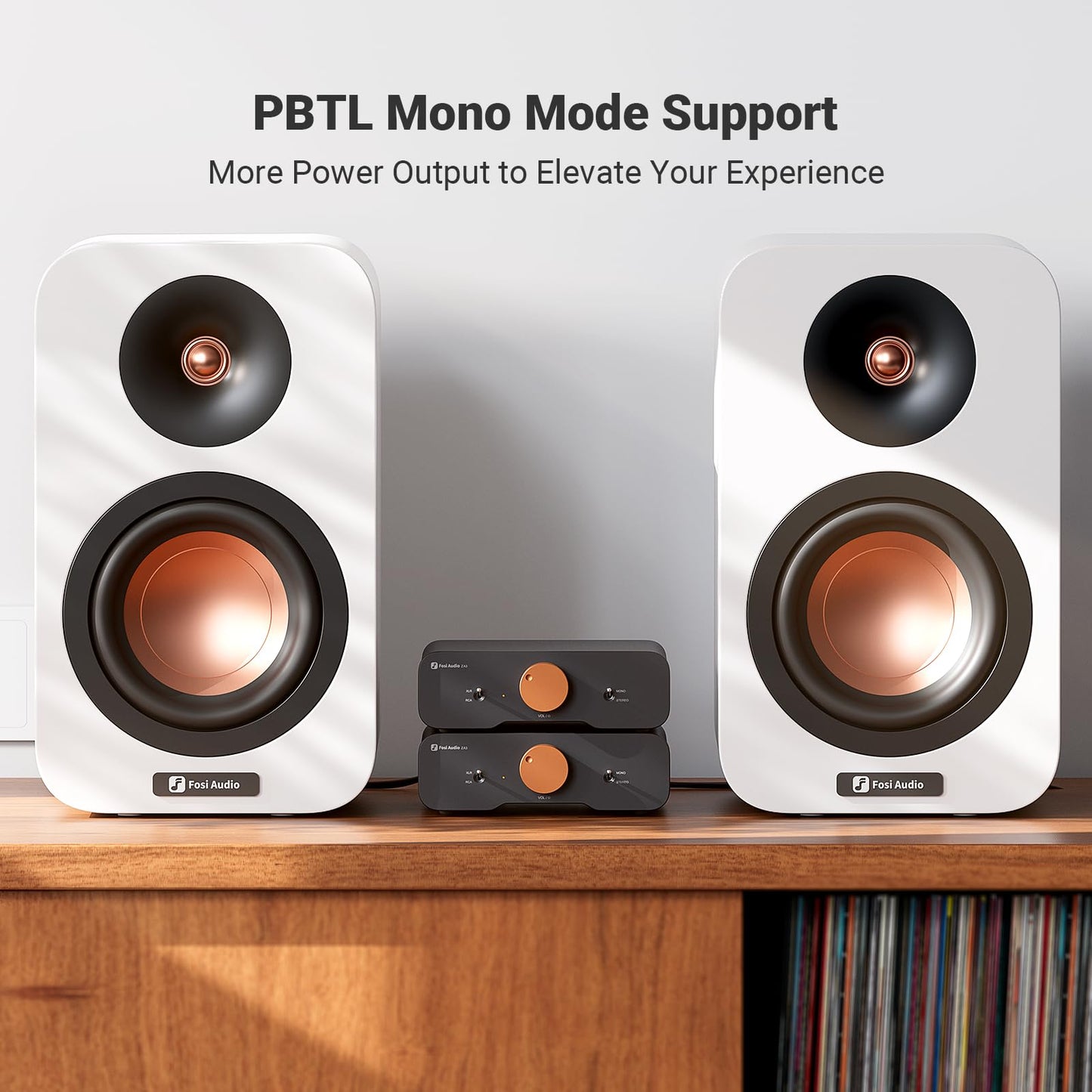 Fosi Audio ZA3 Balanced Stereo/Mono Amplifier HiFi with TPA3255 Chips, Mini Audio Amp Monoblock with XLR RCA Inputs and 12V Trigger-in for Desktop Bookshelf Passive Speakers with 48V5A Power Supply