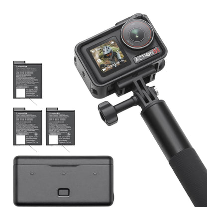 DJI Osmo Action 5 Pro Adventure Combo, 4K Action Camera 1/1.3" Sensor, Stabilization Vlogging Camera, Dual OLED Touchscreens, Waterproof Camera for Travel, 12h Extended Battery Life With 3 Batteries