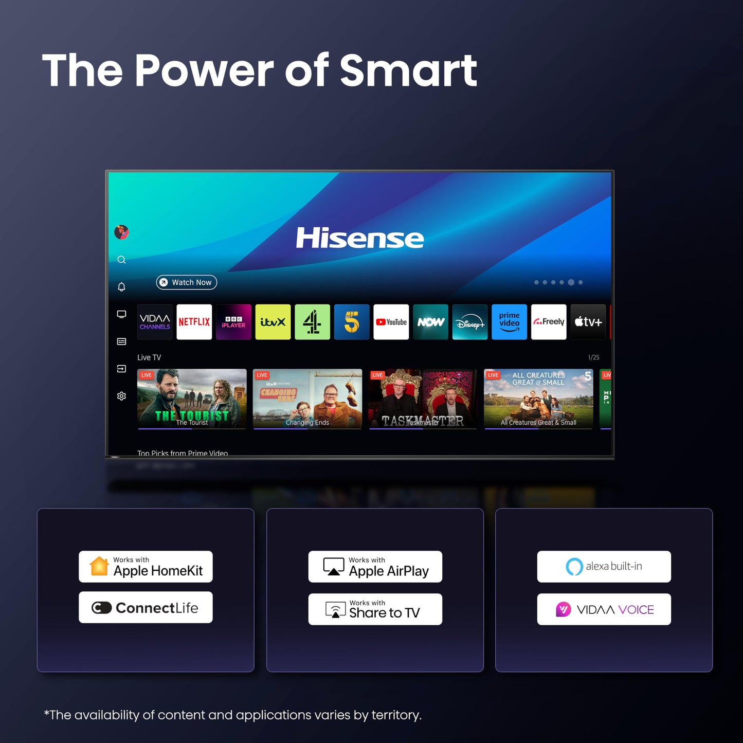 Hisense 65" 65E78QTUK PRO 144Hz QLED Smart AI TV - Hi-View AI Engine, 144Hz Game Mode PRO, Dolby Atmos, Quantum Dot Colour with Freely, Disney +, YouTube, Netflix