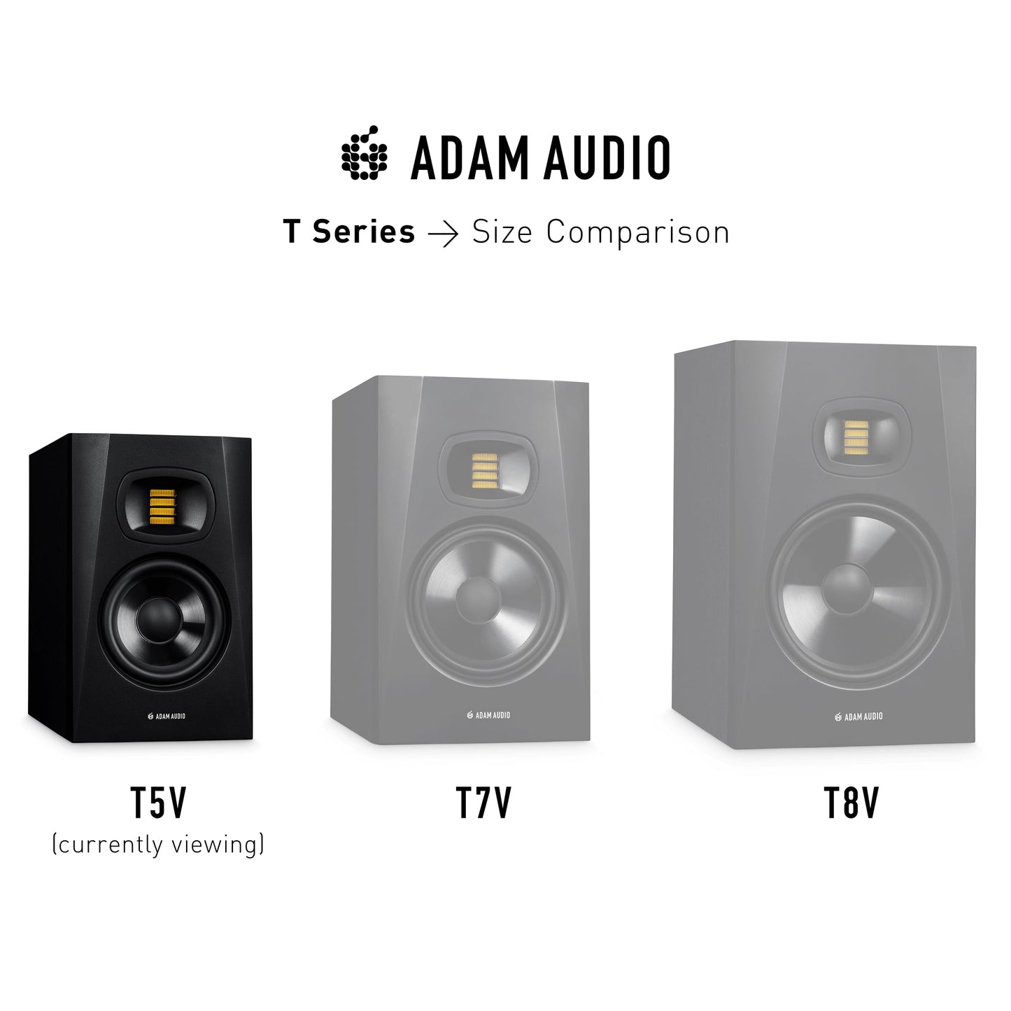 ADAM Audio T5V Studio Monitor for recording, mixing and mastering, Studio Quality Sound (Single)