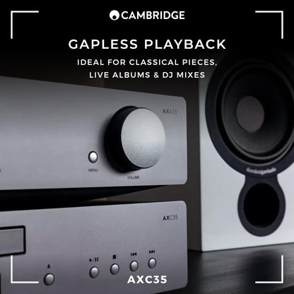 Cambridge Audio AXC35 - Separate CD Player for HiFi System Featuring Gapless Playback and Wolfson DAC with Digital Out - Lunar Grey