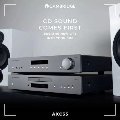 Cambridge Audio AXC35 - Separate CD Player for HiFi System Featuring Gapless Playback and Wolfson DAC with Digital Out - Lunar Grey