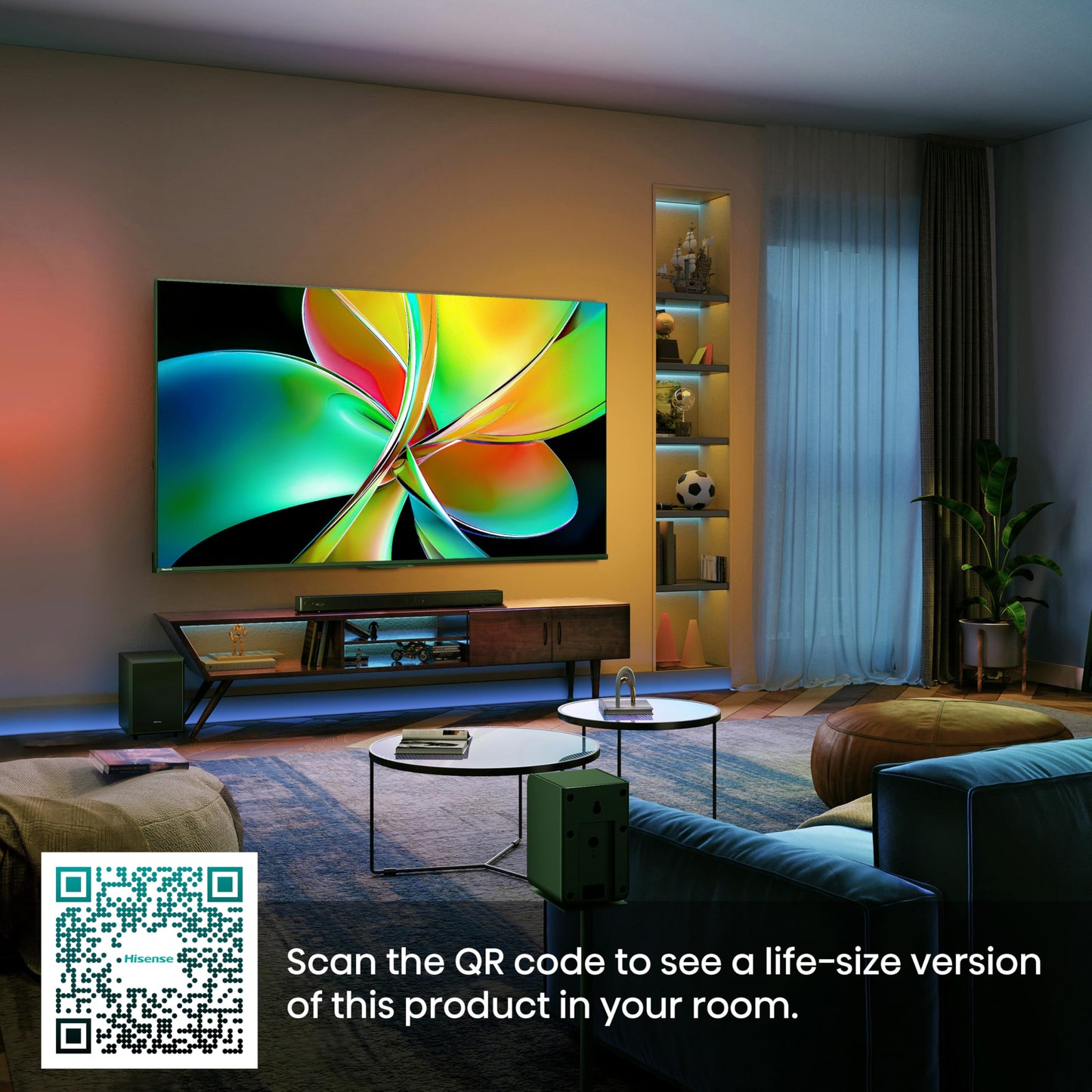 Hisense 65" 65E78QTUK PRO 144Hz QLED Smart AI TV - Hi-View AI Engine, 144Hz Game Mode PRO, Dolby Atmos, Quantum Dot Colour with Freely, Disney +, YouTube, Netflix